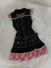 LIZAKOSHT  -  Hot Sweet Denim Skirt Slim Goth Womens Dresses Y2k Sleeveless Punk Vintage Harajuku Korea Striped 2000s Camis Grunge Emo fashion